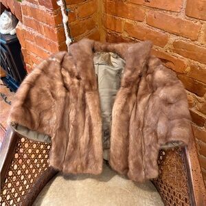 Elegant Brown Fur Shawl